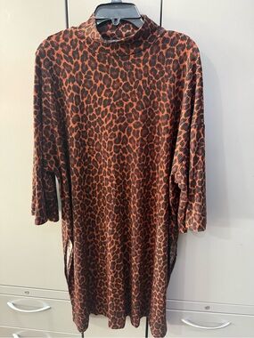 Dressed in LALA Rust and Black Leopard Print Tunic